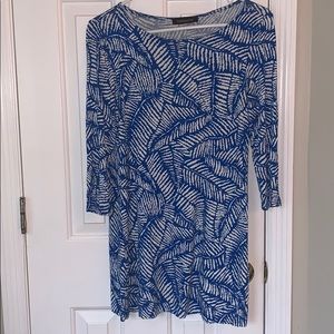 Blue and white dress